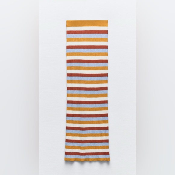 NWT ZARA OPENWORK KNIT STRIPED SKIRT - Picture 3 of 6